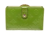 Louis Vuitton Green Vernis Leather French Wallet