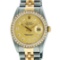 Rolex Mens 2 Tone Champagne Diamond 36MM Datejust Wriswatch