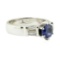 1.62 ctw Round Brilliant Blue Sapphire And Diamond Ring - Platinum
