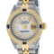 Rolex Ladies 2 Tone Mother Of Pearl String Diamond Lugs & Sapphire Datejust Wris