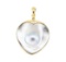 0.03 ctw Diamond and Black Mother of Pearl Heart Shaped Pendant - 14KT Yellow Go