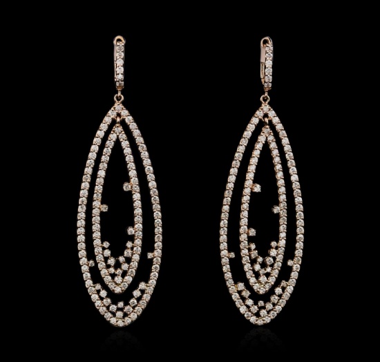 14KT Rose Gold 3.75 ctw Diamond Earrings