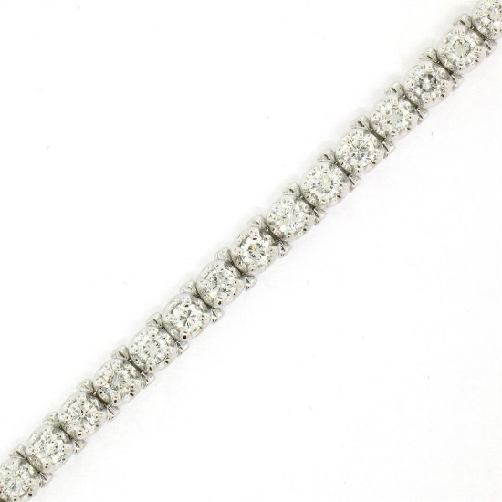 18kt White Gold 3.48 ctw Diamond Line Tennis Bracelet