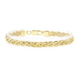 Five Strand Braided Bracelet - 18KT Yellow Gold