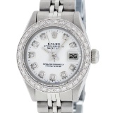 Rolex Ladies Stainless Steel White Diamond 26MM Oyster Perpetual Datejust Wristw