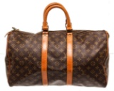 Louis Vuitton Brown Monogram Keepall 45cm Travel Bag