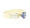 2.20 ctw Blue Sapphire and Diamond Ring - 18KT Yellow Gold