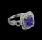 18KT White Gold 3.33 ctw Tanzanite and Diamond Ring