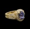 14KT Yellow Gold 2.70 ctw Tanzanite and Diamond Ring