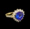 5.39 ctw Tanzanite and Diamond Ring - 14KT Yellow Gold