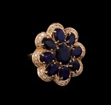 14KT Rose Gold 10.37 ctw Sapphire Ring