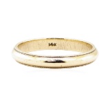 3.5mm Half Dome Milgrain Edge Wedding Band - 14KT Yellow Gold