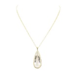 30.51 ctw Aquamarine and Diamond Pendant With Chain - 14KT Yellow Gold