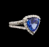 14KT White Gold 3.27 ctw Tanzanite and Diamond Ring