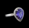 14KT White Gold 3.76 ctw Tanzanite and Diamond Ring