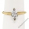 18kt Yellow and White Gold 0.38 ctw Marquise Cut Diamond Solitaire Engagement Ri