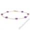 14kt Yellow Gold 5.25 ctw Bezel Set Amethyst by the Yard Cable Link Chain Bracel