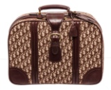 Christian Dior Brown Canvas Luggage Travel Bag