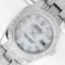 Rolex Ladies Stainless Steel Quickset Mother Of Pearl Full Diamond Datejust Wris