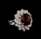 14KT White Gold 8.69 ctw Ruby and Diamond Ring