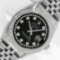 Rolex Mens 36 Stainless Steel Black String Diamond 36MM Oyster Perpetaul Datejus