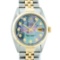 Rolex Mens 2 Tone Tahitian MOP Diamond 36MM Datejust Wristwatch Oyster Perpetual