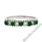 18kt White Gold 1.36 ctw Alternating Round Diamond & Emerald Wedding Band Ring