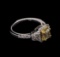 1.67 ctw Light Yellow Diamond Ring - 14KT White Gold