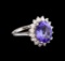 5.67 ctw Tanzanite and Diamond Ring - 14KT White Gold