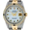 Rolex Mens 2 Tone Lugs MOP Diamond & Sapphire 36MM Oyster Perpetual Datejust