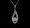 1.33 ctw Diamond Pendant With Chain - 14KT White Gold