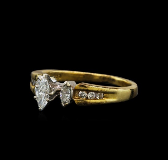 0.53 ctw Diamond Ring - 14KT Yellow and White Gold