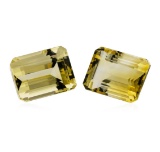 27.63 ctw.Natural Emerald Cut Citrine Quartz Parcel of Two