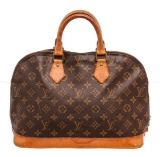 Louis Vuitton Brown Alma MM Satchel Bag