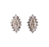 2.00 ctw Diamond Earrings - 14KT White Gold