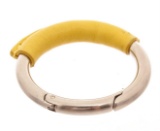 Salvatore Ferragamo Silver Yellow Key Ring