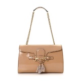 Gucci Beige Leather Horsebit Shoulder Bag