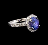 14KT White Gold 2.95 ctw Tanzanite and Diamond Ring