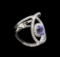 0.99 ctw Tanzanite and Diamond Ring - 14KT White Gold