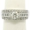 14K White Gold 1.39 ctw Prong Round & Channel Princess Diamond Engagement Ring