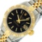 Rolex Ladies 2 Tone Black Index & Pyramid Diamond Oyster Perpetual Datejust Wris