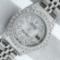 Rolex Ladies Stainless Steel Quickset Mother Of Pearl Diamond Lugs Jubilee Rolex