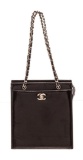 Chanel Black Patent Leather CC Small Tote Bag