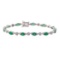 3.58 ctw Emerald and Diamond Bracelet - 14KT White Gold