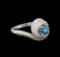 14KT White Gold 1.29 ctw Fancy Blue Diamond Ring