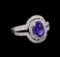 14KT White Gold 1.37 ctw Tanzanite and Diamond Ring