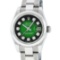 Rolex New Style Ladies Stainless Steel Green Vignette Diamond Quickset Datejust