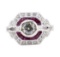 2.24 ctw Diamond and Ruby Ring - Platinum