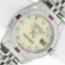 Rolex Ladies Stainless Steel Yellow Diamond & Ruby 26MM Datejust Wristwatch