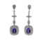 4.99 ctw Tanzanite and Diamond Earrings - 14KT White Gold